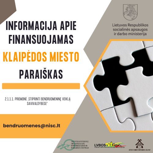 Read more about the article Skelbiame Klaipėdos miesto savivaldybės finansuojamas paraiškas